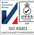 ISO 45001 Health and safety management logo